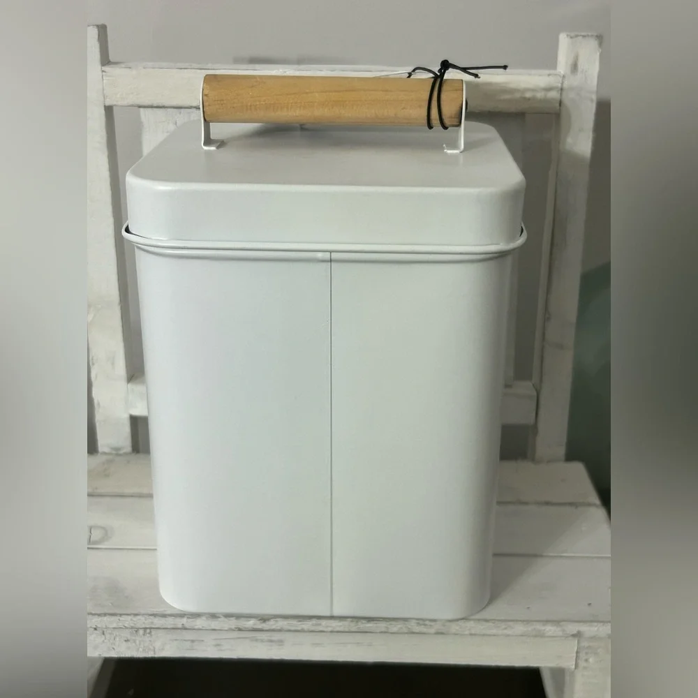 Rae Dunn White Laundry Room Storage Bin